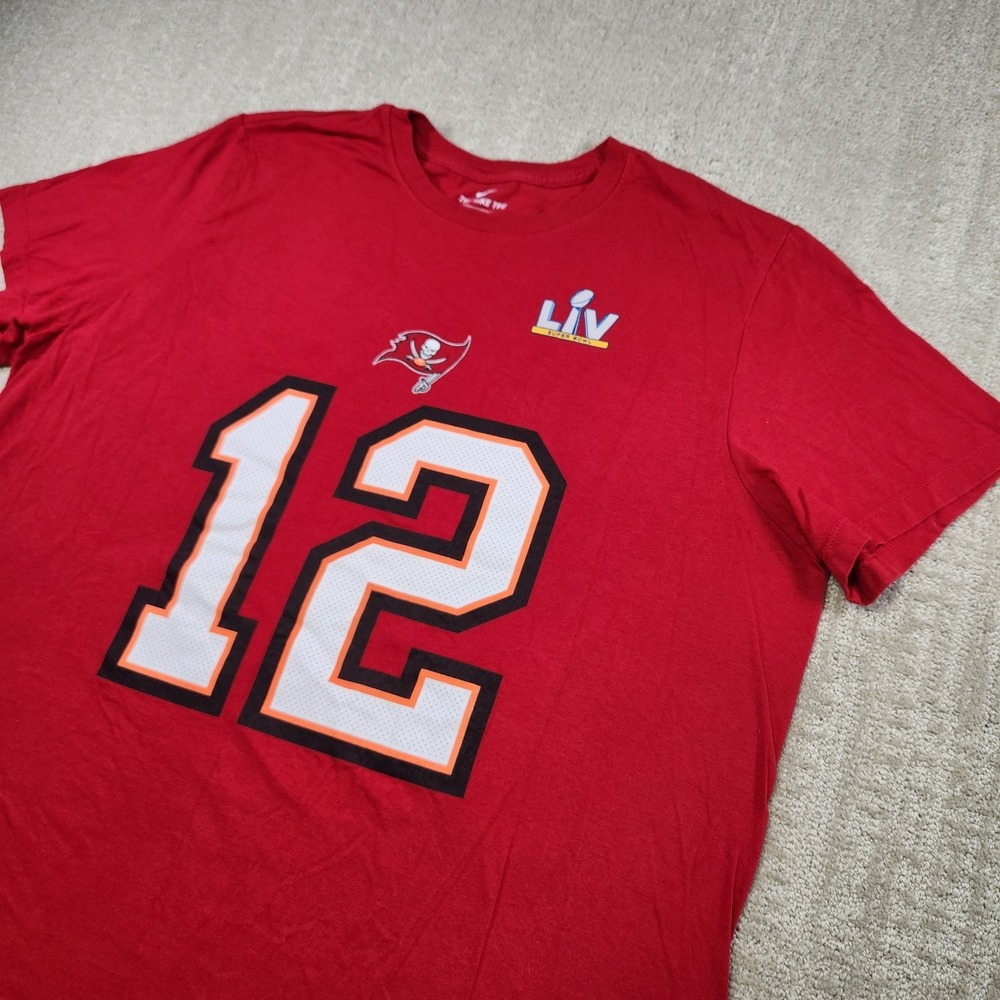 Tampa Bay Buccaneers Shirt Men XXL Tom Brady Tb12 Nike Superbowl Red NFL Tee